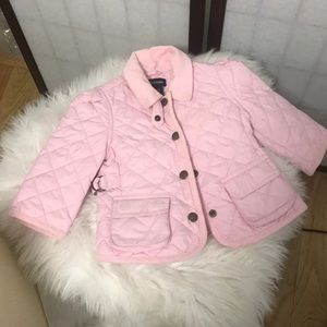 RALPH LAUREN QUILTED BARN PINK JACKET size 12MTS